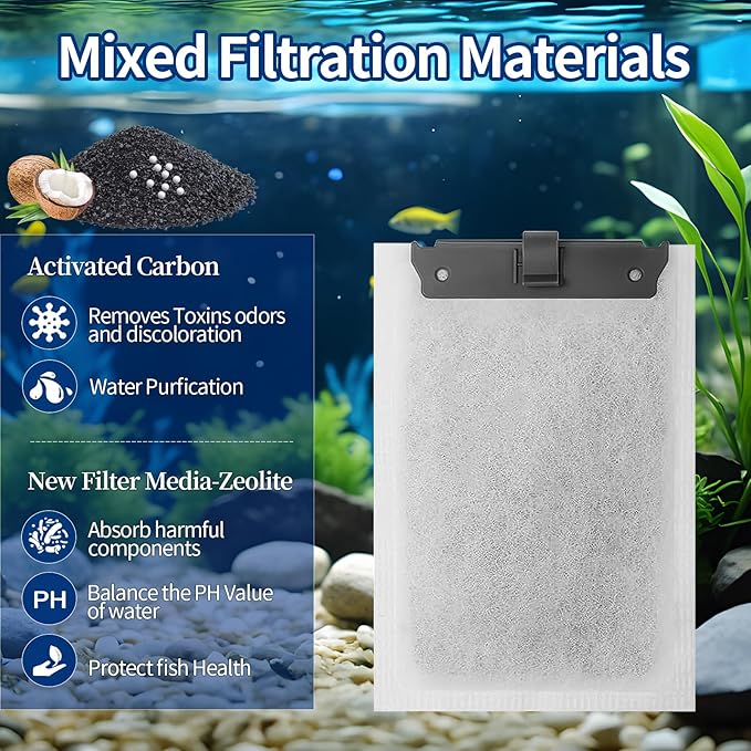 10Pack Medium Aquarium Filter Cartridge Compatible with Whisper Bio-Bag Power Filters,ReptoFilter 10i IQ10 PF10 Power Filters,Fish Tank Filters 10 Gallon