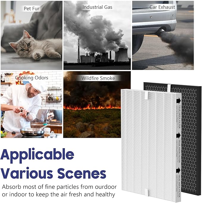 116130 Replacement Filter Compatible with Winix 5500-2 Am80 Plasmawave Air Puri-Fier, 3 Premium Filters and 3 Activated Carbon Pre-Filters, Compared to Part # 116130, 3 Set