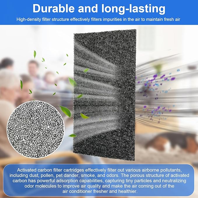 ARC-14S Activated Carbon Filter Cartridge Replacement for Whynter Portable Air Conditioners, Compatible with ARC-CF-14S,ARC-14SH,ARC-141BG and ARC-143MX Models-4 Pcs