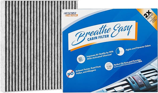 Spearhead Odor Defense Breathe Easy AC & Heater Cabin Filter | Fits 2017-19 Ioniq, 2017-22 Niro, 2019-22 Niro EV Like OEM | Up to 25% Longer Lasting w/Activated Carbon (BE-147)