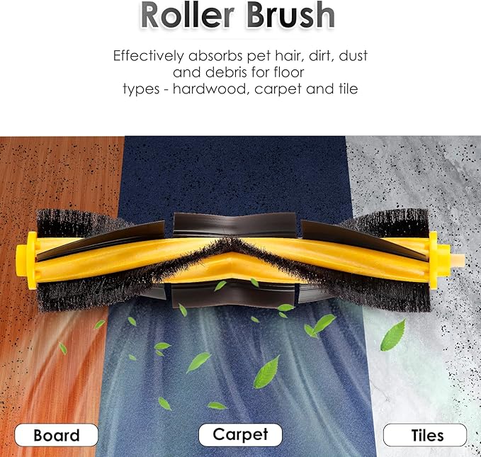 (2 Pieces) N10 Roller Brushes Main Brush Replacement Parts for Robot Vacuum Ecovacs DEEBOT OZMO N10 N10 Plus 920 950 T8 AIVI Max T9 T5 N5 N7 N8+ N8 Pro DX55 DX93 DJ65