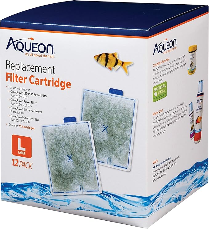 Aqueon Replacement Filter Cartridges Large - 12 pack