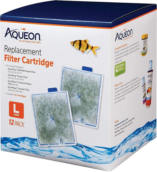 Aqueon Replacement Filter Cartridges Large - 12 pack