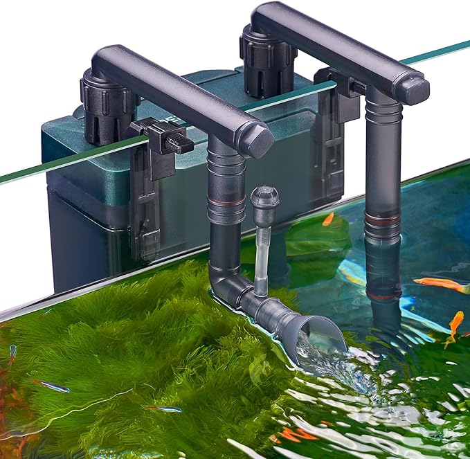 180GPH Hand on Filter for Aquariums，20-40 Gallon，Silent Multi-Stage Filtration for Fish Tank，Or Ultra-Low Water Level Turtle Tank，Increase Water Flow and Oxygen Power Filter