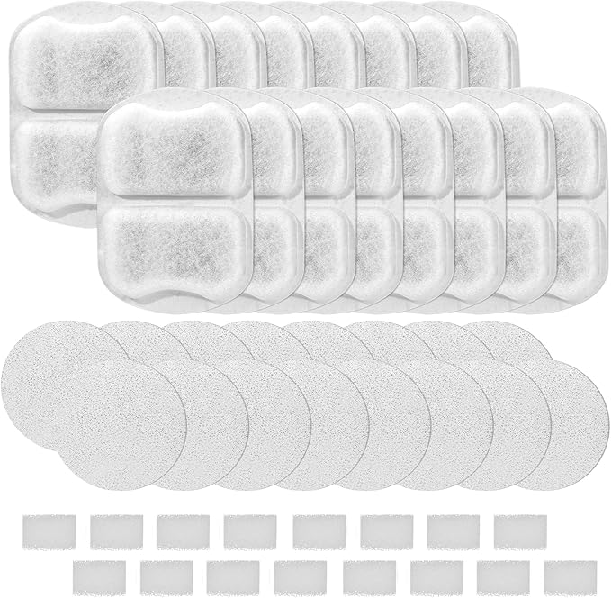 16 Sets Replacement Filters-Dog Water Fountain Filters for Large Dogs, Pet Water Filters Compatible with oneisall 7L/230oz/1.8G Stainless Steel Dog Fountain
