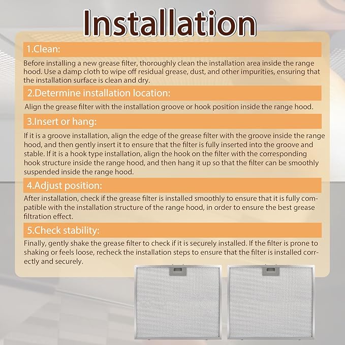 2 PCS WB02X27203 Range Hood Grease Filter Compatible with GE Range Hood JVX5360DJ1BB JVX5360DJ1WW JVX5360SJ1SS JVX5365SJ1SS JVX5365SJ2SS