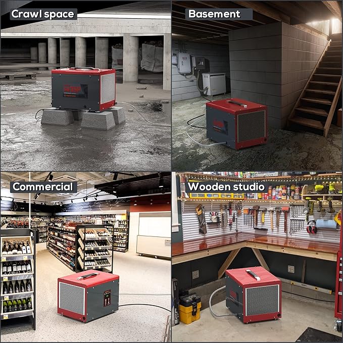 Abestorm Crawl Space Dehumidifiers with Pump and Hose, 70 PPD Compact Portable Commercial Dehumidifier Up to 1,000 sq. ft. Auto Defrost, Memory Starting Crawlspace dehumidifiers