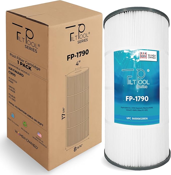 FP-1790 - Pool Filter Replacement for Hayward C900, CX900RE, Pleatco PA90, Ultral-B6, Unicel C-8409, Filbur FC-1292 & Sta-Rite PXC95 Systems - Swimming Pool Cartridge Filter - 1 PC, 90 SQFT
