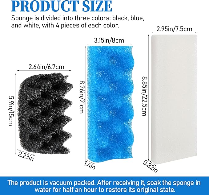 306/307 Bio Foam Value Pack | Replacement Aquarium Filter Media for Fluval 306 & 307 Filters 12Pcs