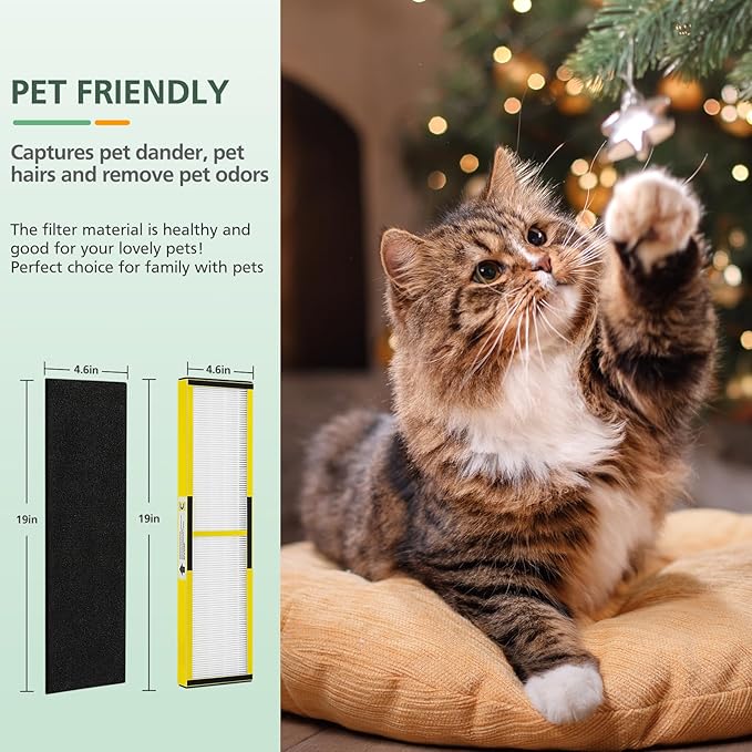 isinlive 2 Pack FLT5000 HEPA Filter C Replacement with 8 Pack Activated Carbon Pre-Filters Compatible with G-guardian Air Purifier AC5000 AC5000E AC5250PT AC5350B AC5350BCA AC5350W AC5300B