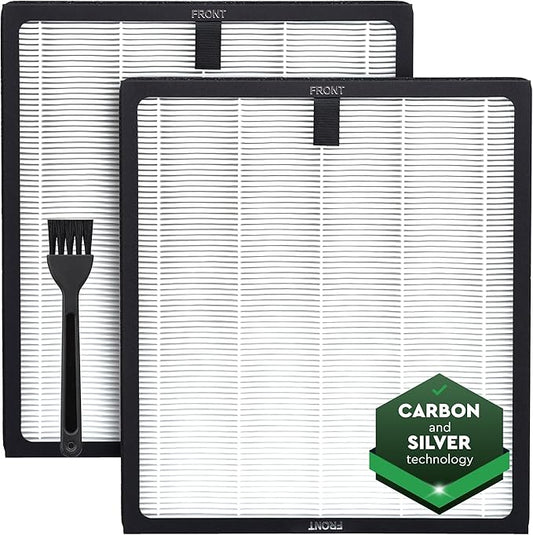 HY4866 Air Purifier Replacement Filter - 2 Pack Compatible with MORENTO, WESTHEY HY4866, YIOU M1 - True HEPA Filter, 4 Stage Filtration, Carbon & Silver Technology