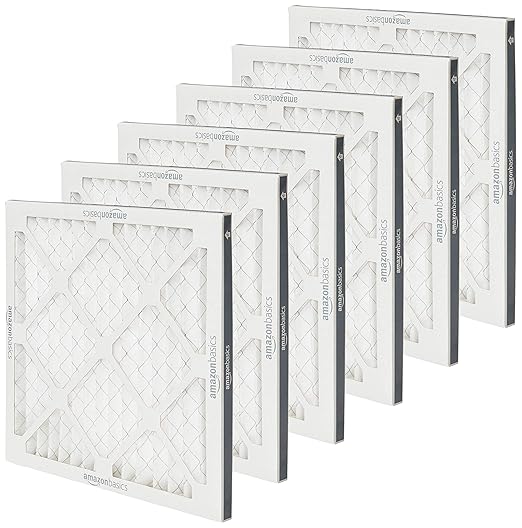 Amazon Basics 14x14x1 Air Filter 6 Pack, MERV 11 AC Furnace Filters (Actual Size: 13.75" x 13.75" x 0.75")