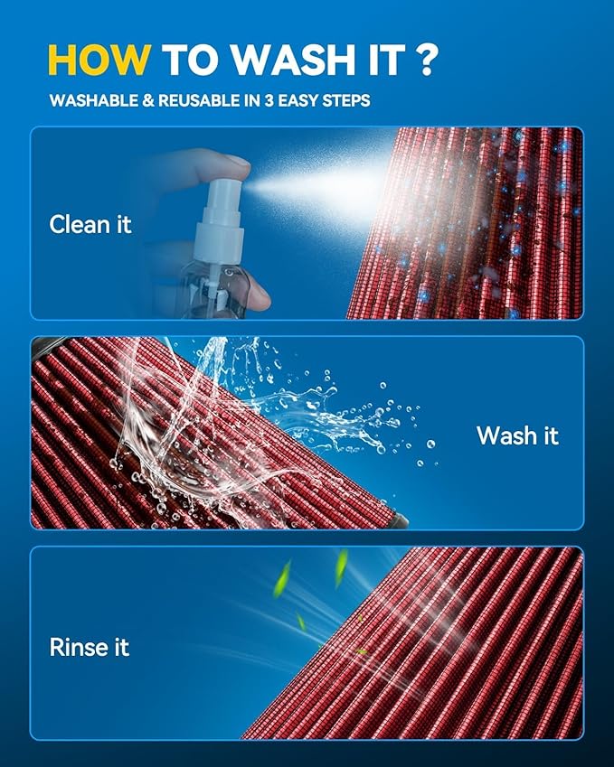 PHILTOP Universal Clamp-On Air Intake Filter, RU-1041,High Performance, Premium, Replacement Air Filter: Flange Diameter: 6 In, Filter Height: 7.5 In, Flange Length: 1 In, Shape: Round Tapered