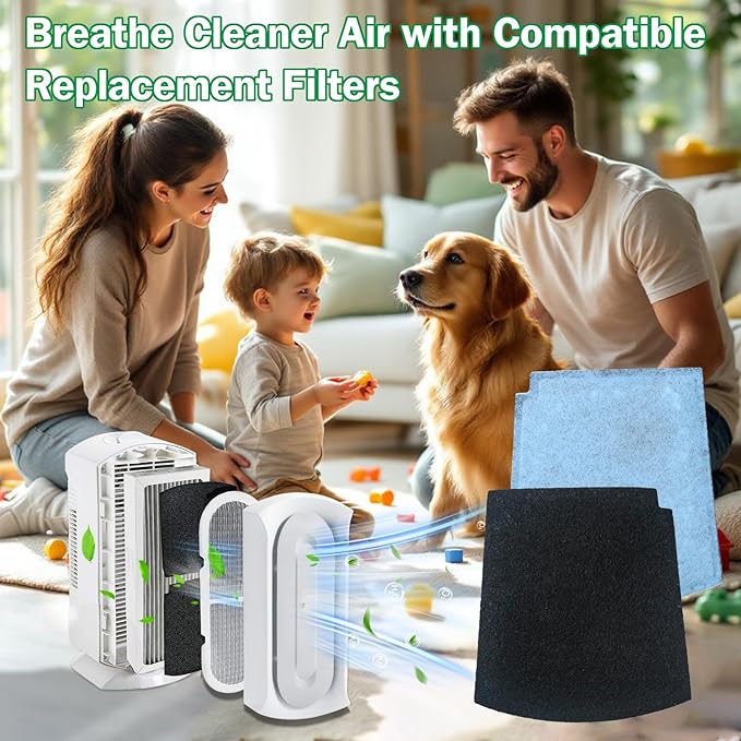 True Air Replacement Filters Compatible with Hamilton Beach Pet TrueAir Purifier Odor Eliminators Models 04234G, 04384, 04386, 04532GM, 04530G, 04530GM, 04531GM (6-Pack)