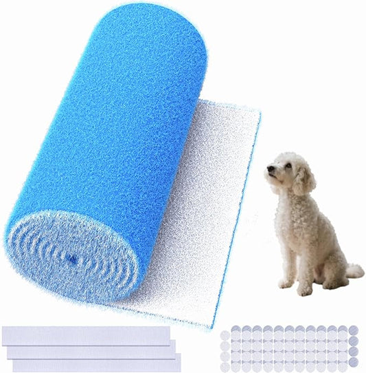 Air Vent Filters, 12"X90" Cut to Size Air Filter Material, MERV 8 Electrostatic Air Filter Roll, Blue & White Vent Filters for Home Floor, Rv Ac Vent, Ceiling, Refrigeration, HVAC Furnace Vent, Etc