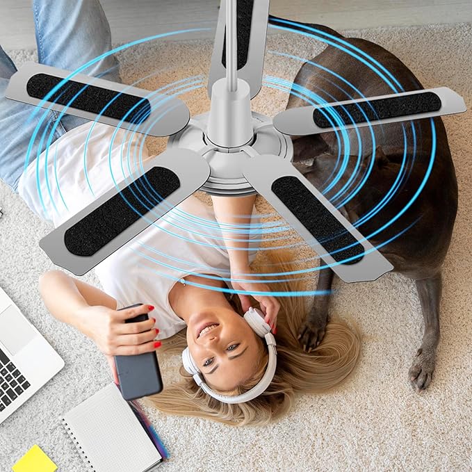 Ceiling Fan Filters for Blades with Activated Coconut Carbon - 10 Pack |Easy-Stick | Traps Dust, Pet Dander & Pollen |Odorless Reduction for Home & Office (10)