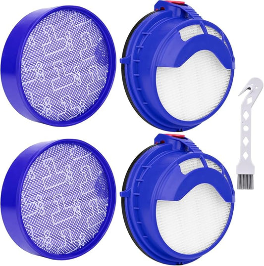 Filter Replacement Parts for Dyson DC25 Ball Vacuum Cleaner, 2 Pre-Motor Filters & 2 Post Motor HEPA Filters, Fits All DC25 Models -Compare to Part # 919171-02 and 916188-06