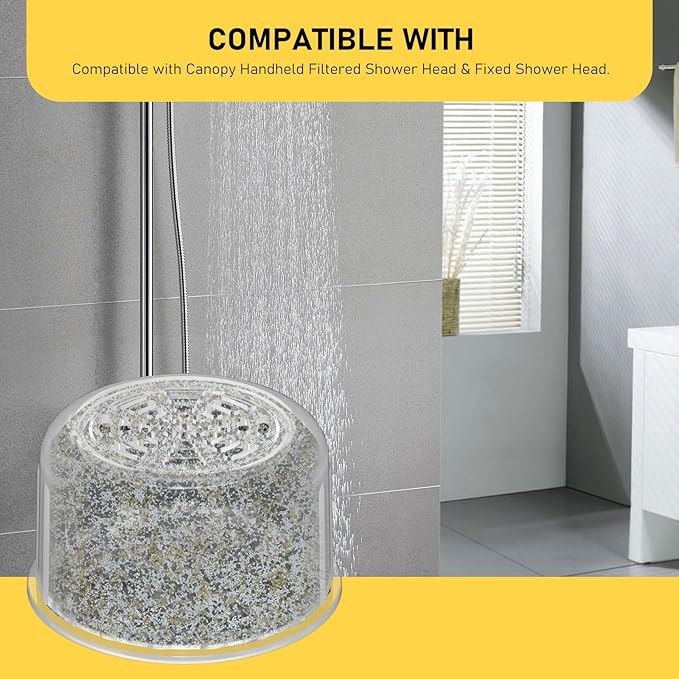 4 Pack Shower Head Filter Replacement Cartridge Compatible with All Canopy Fixed & Handheld Filtered Shower Head, Shower Filter For Hard Water