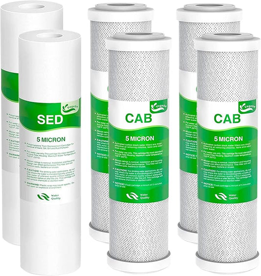 2-Set Pre-Filter Stage 1-3 Replacement Fit for Standard 10” and APEC Essence & Ultimate RO Water Filter System WFS-1000, RO-45, ROES-50, ROES-75, ROES-PH75, RO-90, RO-PH90, RO-Hi, RO-PERM, RO-Pump