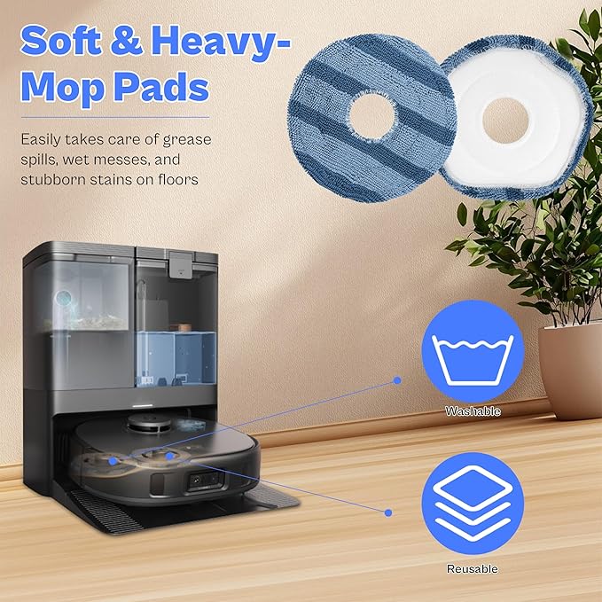 21 Pack X10 Pro omni Replacement Parts compatible with Eufy X10 Pro Omni Robot Vacuum Accessories, 1 Main Roller Brush, 6 Dust-Bags, 4 Side Brushes, 4 Mop Pad, 1 Cleaning Brush, 4 Filters LUXRILIX