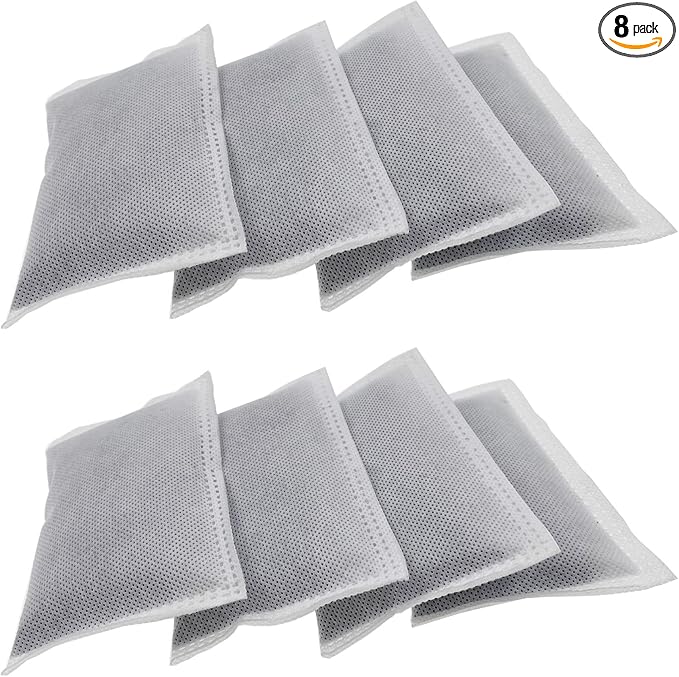 8 Pack Activated Charcoal Odor Absorbing Filter Refill Deodorizer Compatible with iTouchless Trash Cans 8 Gallon and Larger (Large)