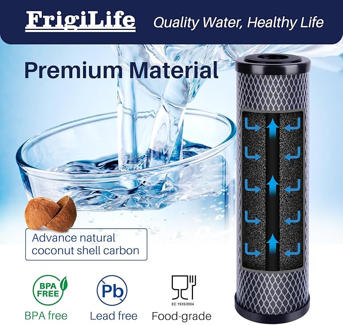 1 Micron 10" x 2.5" Whole House CTO Carbon Sedimen Water Filter Compatible DuPont WFPFC8002, WFPFC9001, SCWH-5, WHCF-WHWC, FXWTC, RO Unit for Under Sink & Countertop Filtration System,3Pack