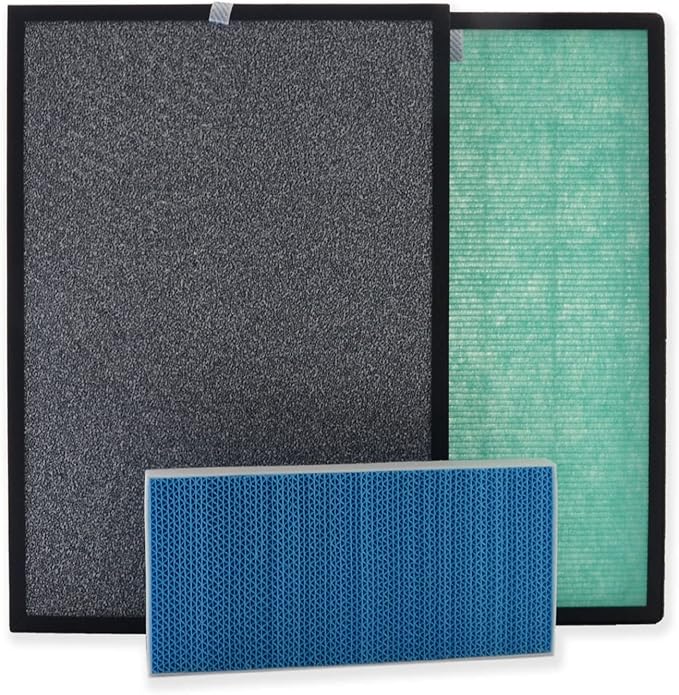 PUREBURG Replacement Filter Set Compatible with Turonic PH950 & Extract-All AMB1 Air Purifiers,H13 True HEPA Activated carbon Set with Humidifier Filter 4-Stage Filtration