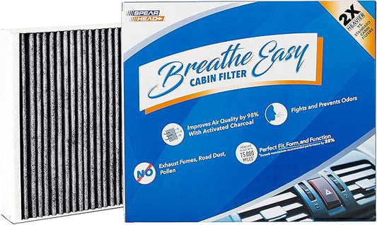 Spearhead Odor Defense Breathe Easy AC & Heater Cabin Filter, Fits Like OEM, Up to 25% Longer Lasting w/Activated Carbon (BE-775B)