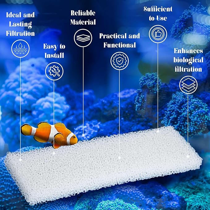 Nosiny 10 Pcs Filter Foam Pad Compatible with Fluval U3 Underwater Sponge Aquarium Underwater Filter Accessories Compatible for Aquarium, Fish Tank