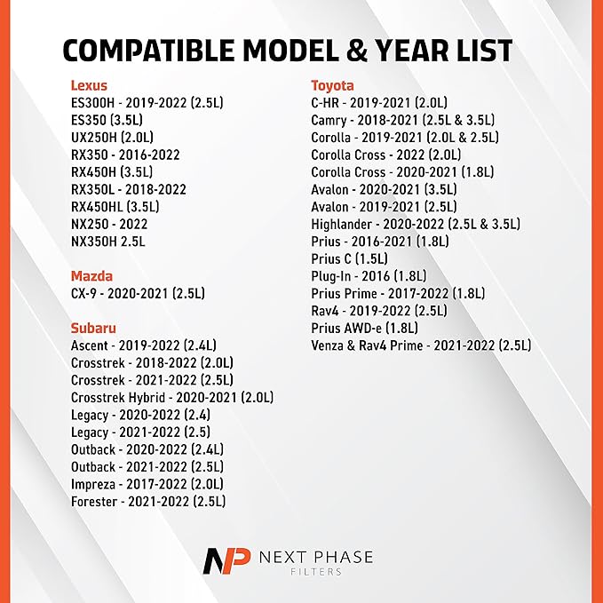 Cabin Air Filter Replacement - Pack of 1 - Made in USA - Compatible with Various Lexus, Subaru, Toyota & Mazda Models - Replaces O.E. 8713928020, 72880FL00A, TK4861J6X - for Carbon Upgrade use NP21471