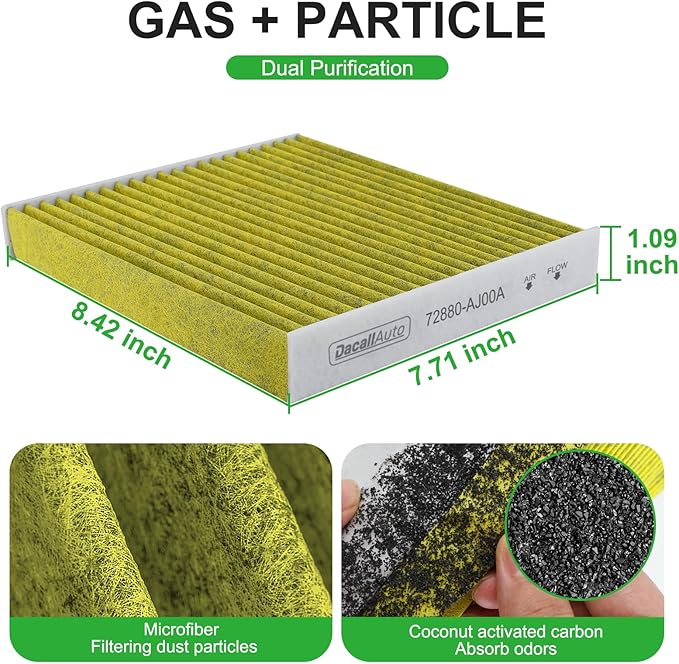 CF10285 3pcs Activated Carbon Cabin Air Filter Set for Toyota Camry/Corolla/Highlander/Avalon/4Runner/RAV4/Tundra/Sienna/Venza/Sequoia/Yaris/Matrix/Mirai; for Lexus RX350, for Subaru Legacy/Outback