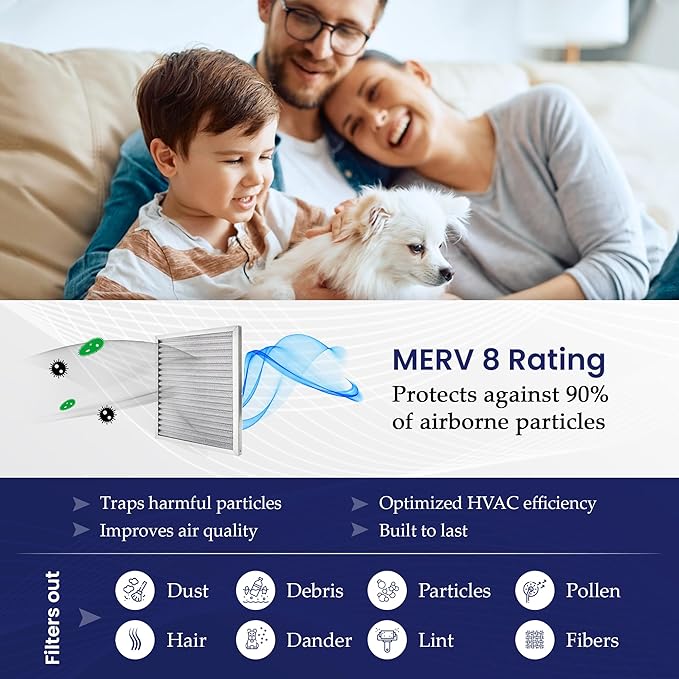 | Merv 8 | Washable Furnace Filter | Lifetime HVAC & Furnace Air Filter | Washable | Superior particle-holding Ability | Premium Quality Aluminum | 14x25x1