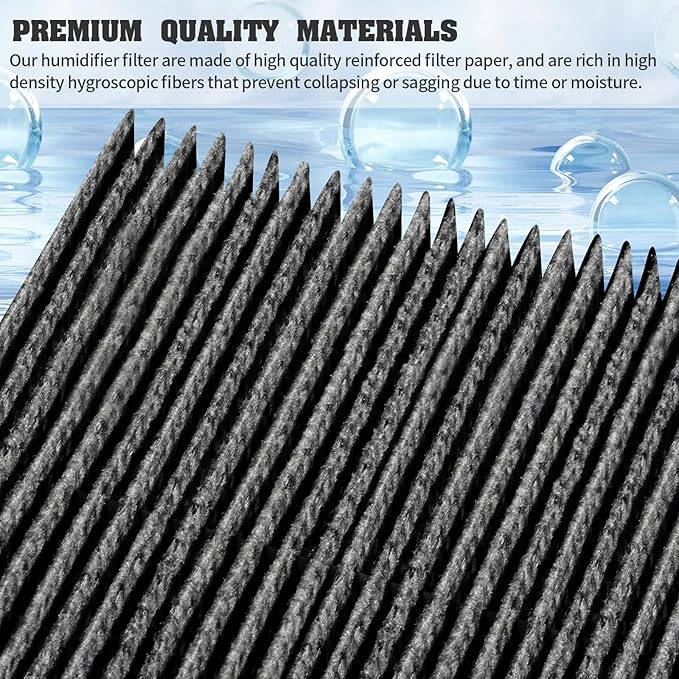 DerBlue 8pcs Wick Replacement Filter and 4pcs Top Fill Humidifier Replacement Filters Compatible with LEVOIT Superior 6000S Smart Evaporative Humidifier