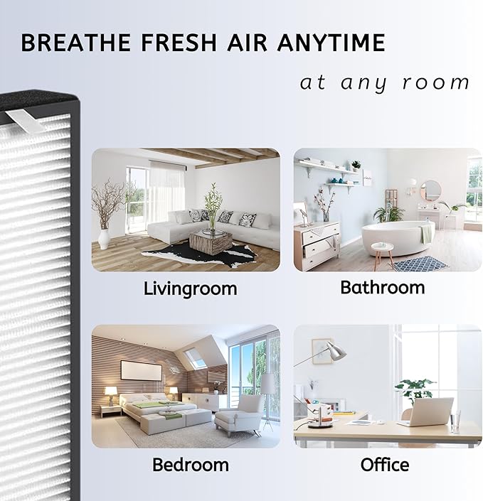 Nispira 182550 Filter Replacement Compatible with Bionaire BAP536UV-U Holmes HAP537UV / 2141139 Air Purifier, 2 Packs