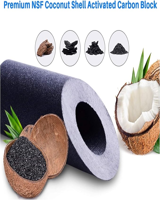 CFS – 4 Pack Carbon Wrap Sediment Water Filter Cartridges Compatible with AO Smith 2.5"x10", AO-WH-PRE-RCP2 Models – Remove Bad Taste & Odor – Whole House Replacement Filter Cartridge – 5 Micron