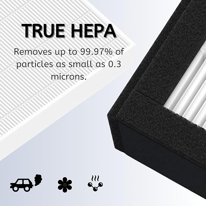 Nispira 182550 Filter Replacement Compatible with Bionaire BAP536UV-U Holmes HAP537UV / 2141139 Air Purifier, 1 Pack (HEPA + Carbon)