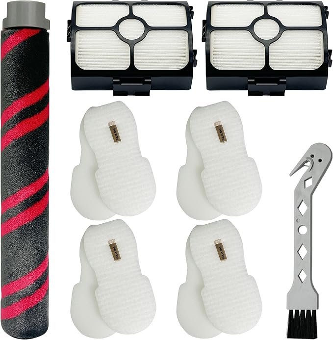Replacement Brush Roller and Filter for Shark HZ3002/ HZ3000 Vacuum Cleaner- 1 Brush Roller +2 Vacuum Filters+4 Foam & Felt filters+1 Cleaning Tool