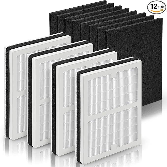 Idylis Air Purifier Replacement Filter A for Idylis Air Purifier AC-2119 IAP-10-100 IAP-10-150 IAPC-40-140 and Filtrete FAP-C01-A with Idylis Filter IAF-H-100A Size A, 4 H13 HEPA & 8 Carbon Pre-filter