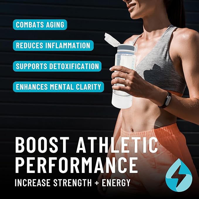 Hydrogen Water Bottle – 2-in-1 Portable Hydrogen Water Generator – Bottle with Flip Top Lid – SPE/PEM Technology – BPA-Free Tritan – Self Cleaning Function