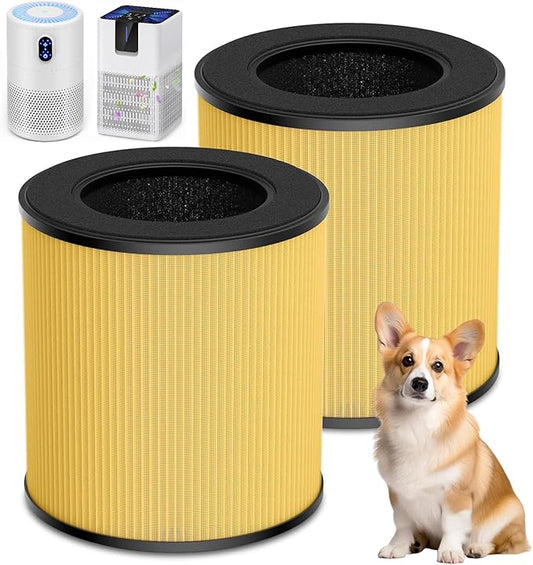 B-D02L/M05 Replacement Filter, Compatible with MOOKA B-D02L & M05 Air Purifier, for VEWIOR B-D02U, for KOIOS B-D02L, H13 True HEPA Filter, 2 Pack Pet Care Filter