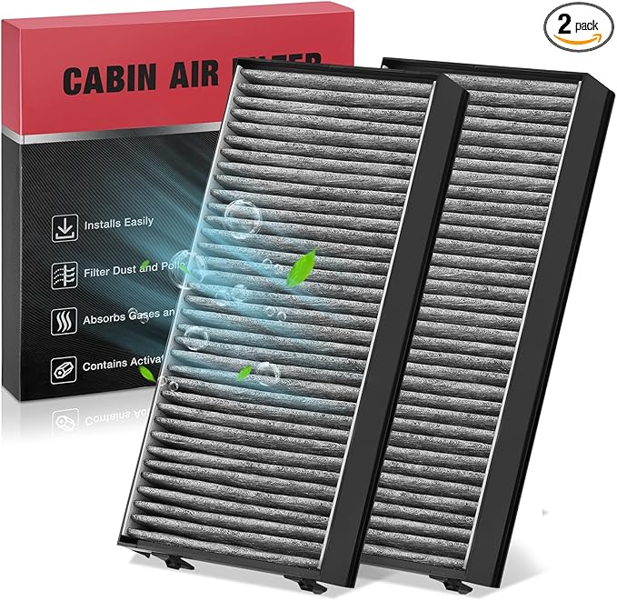 BDFHYK 2PC CF10936 Cabin Air Filters with Activated Carbon Compatible with BMW 2016-2018 X5 2.0L l4, 2007-2019 X5 3.0L l6, 2010-2019 X5 4.4L V8, 2007-2010 X5 4.8L V8, 2008-2019 X6/X6 3.0L l6/ 4.4L V8