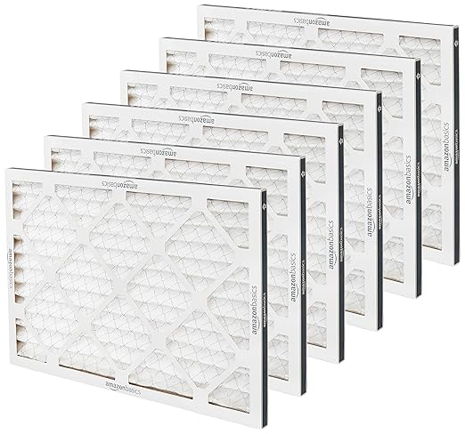 Amazon Basics 14x20x1 Air Filter 6 Pack, MERV 8 AC Furnace Filters (Actual Size: 13.75" x 19.75" x 0.75")