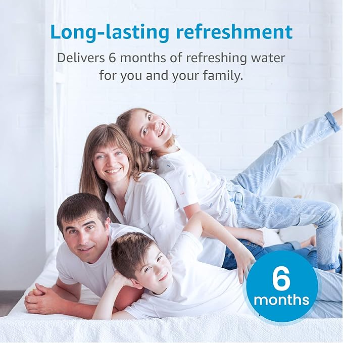 AQUA CREST GXRTQR Inline Water Filter, NSF Certified, Compatible with GE GXRTQR, GXRTQ System, Reduces Chlorine, Fluoride, Limescale and More, for Refrigerator, Icemaker, RVs (3 Filters)