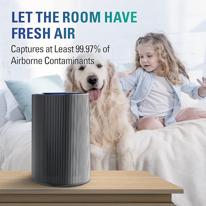 STEALTH Air Purifiers for Home Allergies Pets Hair Dander Pollen, H13 True HEPA 3-in-1 Filter Air Cleaner, Ozone Free 24db Sleep Mode,3 Speeds Timer for Lage Room Dorm Bedroom, Remove Dust Smoke Odor