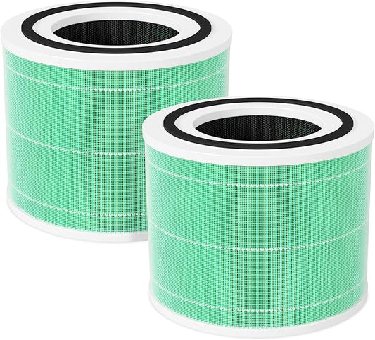 2-Pack Core 300 Replacement Filter Compatible with LEVOIT Core 300 and Core 300S Air Purifier, H13 True HEPA, High-Efficiency Activated Carbon, Replace Core300-RF-TX, Green