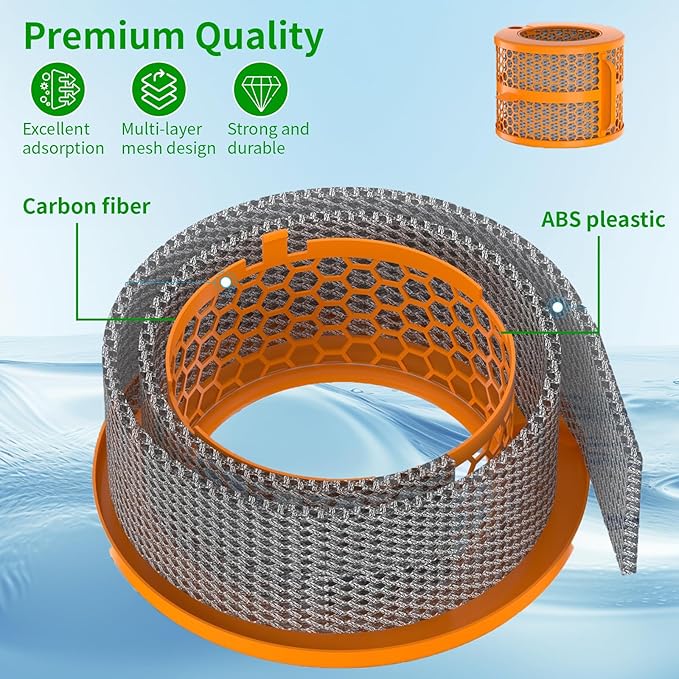 1 Pack 2-IN-1 Replacement Carbon Fiber Evaporator Filter Compatible for Dyson PH01 PH02 PH03 PH04 PH3A Models Humidify+Cool Air Purifiers, Orange
