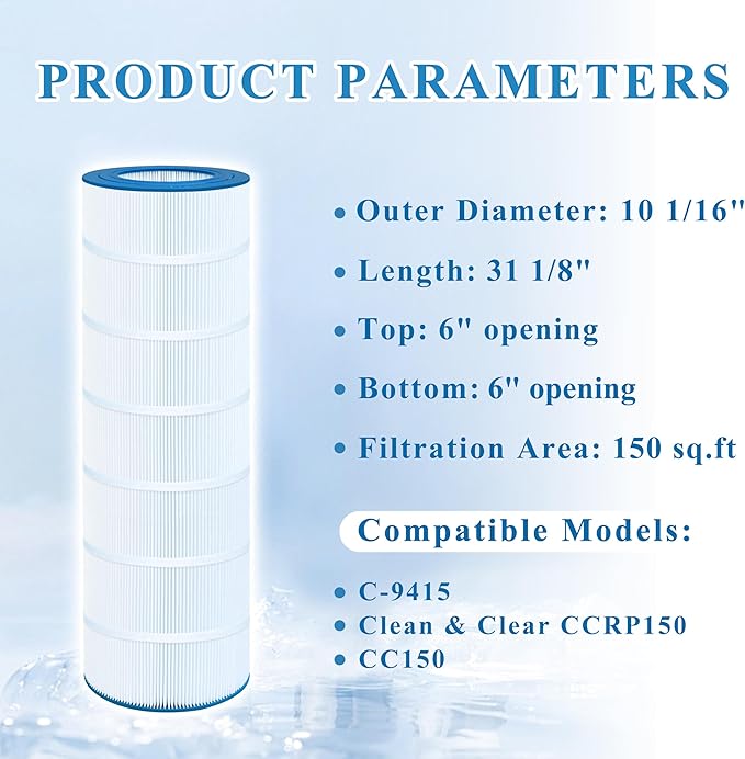 Pool Filter Compatible with CC150, CCRP150, C-9415, PAP150, Posi-Clear PXCRP 150, FC-0687, 160317, 160355, 160352, R173216, 1 Pack