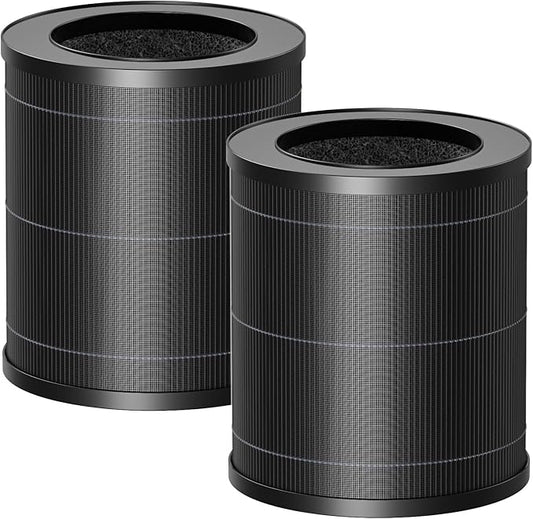 2 Pack MR2566 Filter Compatible with MORENTO MR2566 Air Purifier, 3-in-1 HEPA Activated Carbon Pre-Filter, Basic Version