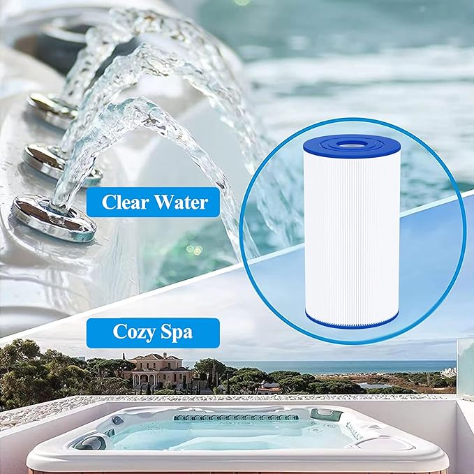 Cryspool® 06016 Filter Compatible with PWK30, C-6430, Watkins 31489, FC-3915, P/N0969601, 71825, 73178, 73250, 30 Sq. Ft Spa Filter Cartridge, 5 Pack