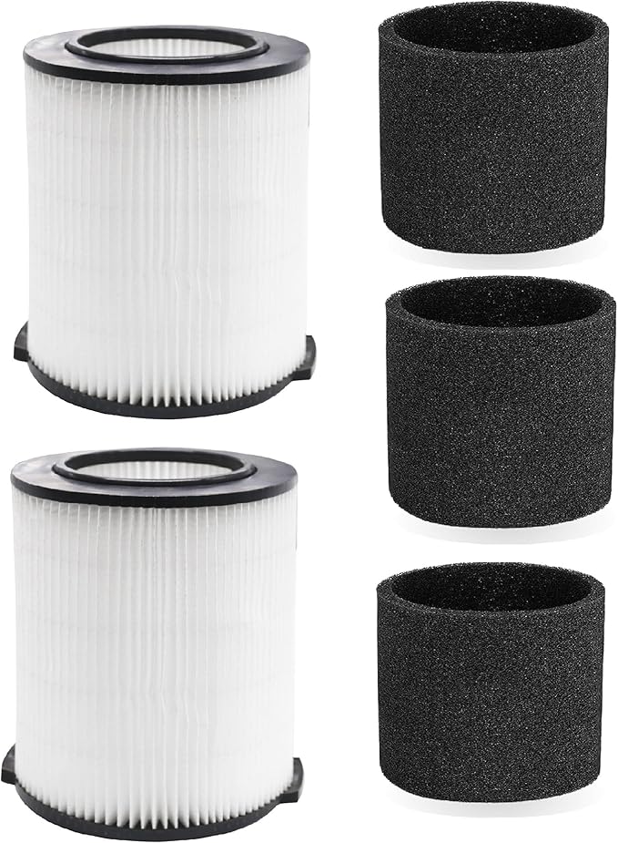 VF4000 Filter Replacement for Ridgid Shop Vac Filters 5-20 Gallon Ridgid Vacuum Filter 6-9 Gallon Husky Vacuum, with 3 Foam Sleeve 2 Filter